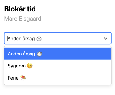 Registerer ferie og sygdom